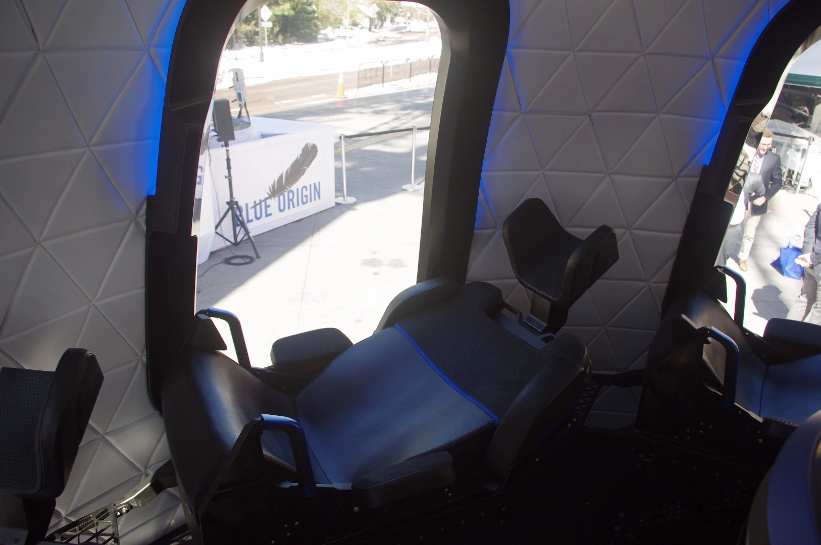 Travelers on the New Origin crew capsule will be able to recline in luxury