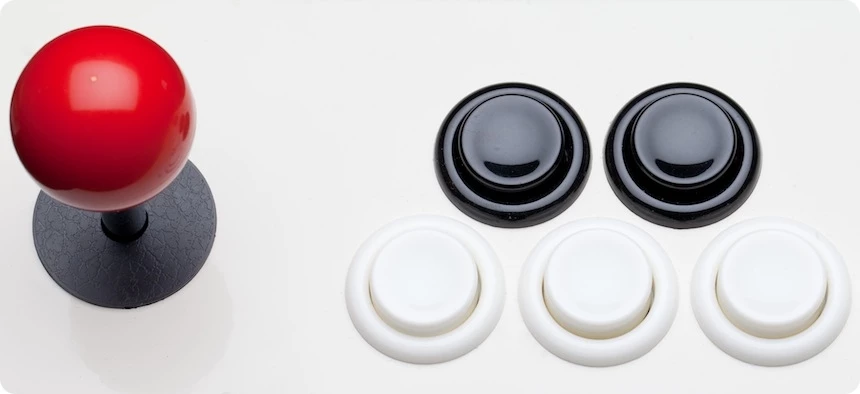 The Pianocade features arcade-style buttons for keys