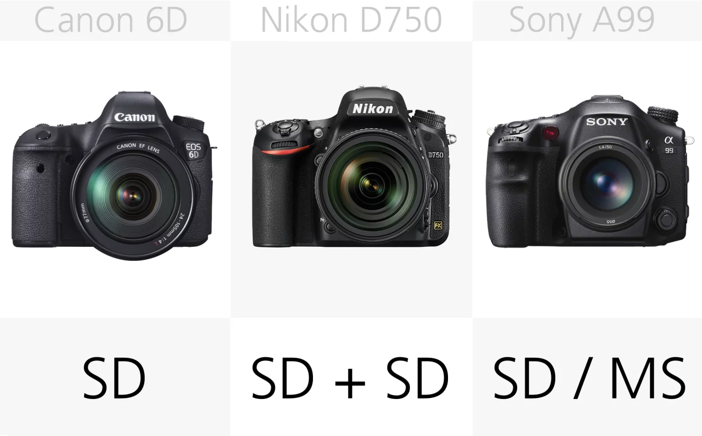 The Nikon D750 has dual SD memory card slots