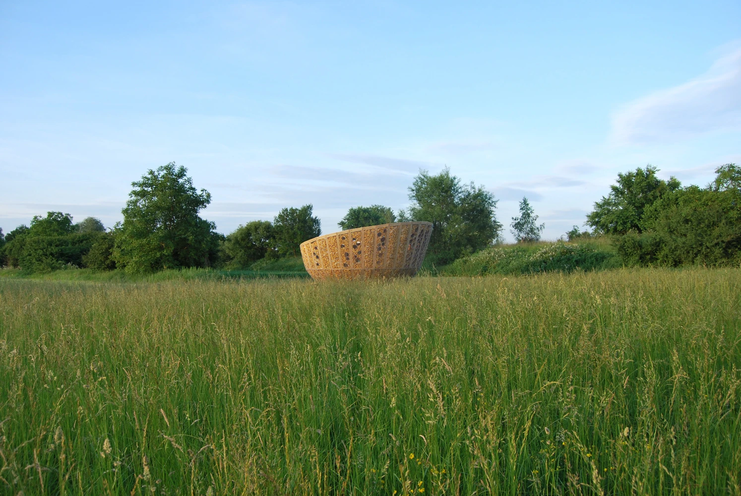 The 20 square meter pavilion style home is located in the protected parklands of Muttersholtz, France