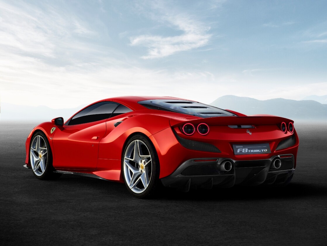 The vented engine cover will be one of the F8 Tributo's signature design elements