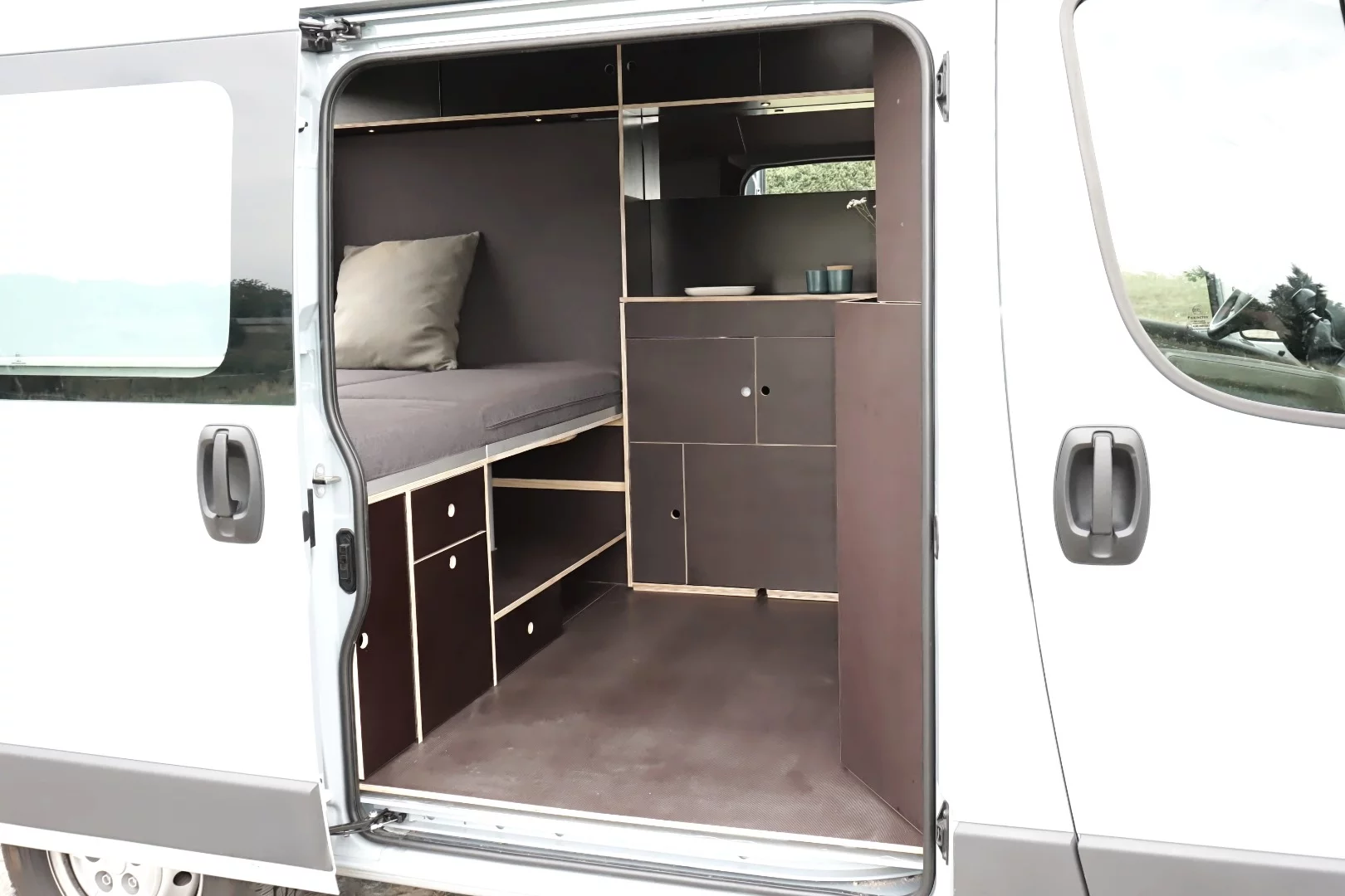 Side view of the van in "night time mode"