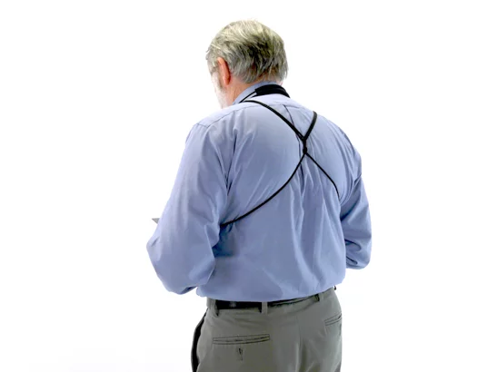 The GoStrap shoulder harness takes stress of the neck (Photo: GoPad.ca)