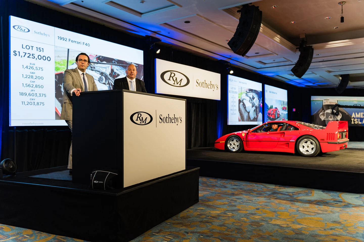 This 1992 Ferrari F40 Coupe sold for $2,040,000 at RM-Sotheby's Amelia Island Auction on May 22, 2021