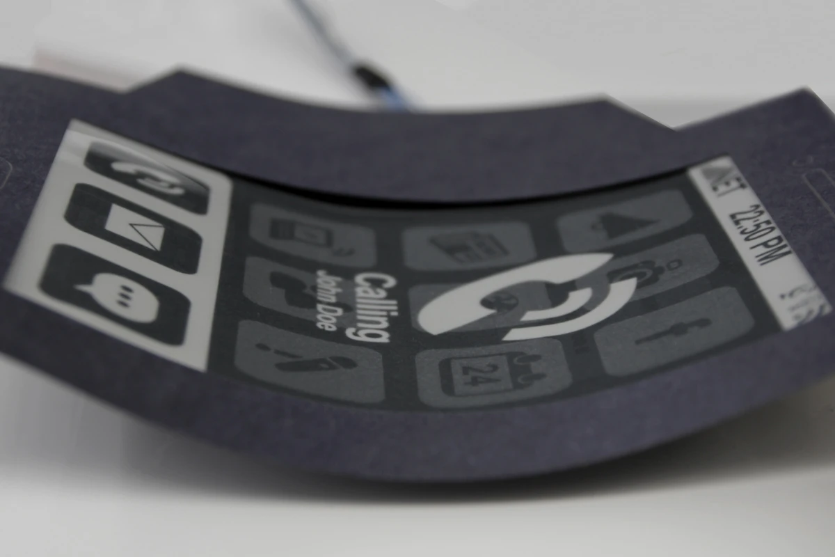 The MorePhone prototype smartphone curls up to indicate an incoming call or message