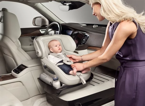 The Excellence Child Seat can also be unlocked and rotated on its pedestal toward the front passenger door, allowing for easier loading and unloading of its precious cargo