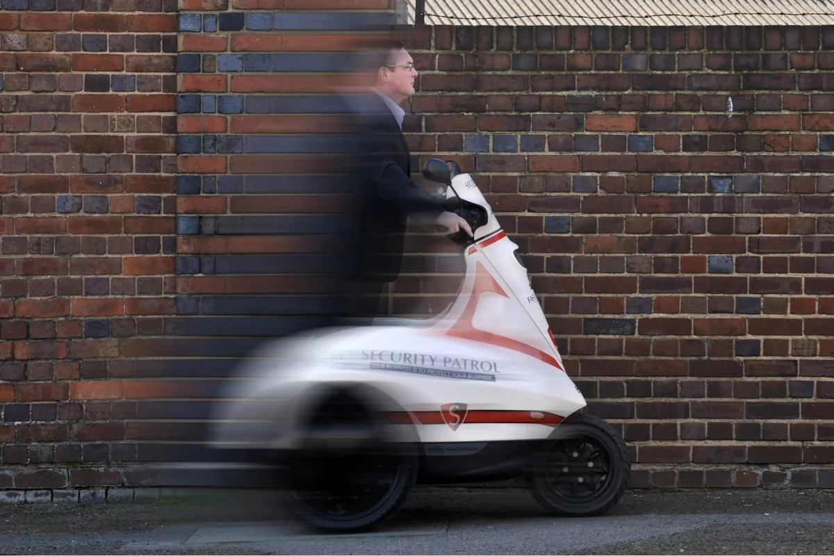 The Ecospin Raptor three-wheeled electric personal vehicle is now available and headed for security personnel, the police, postal workers, theme park staff, event management firms and airports near you
