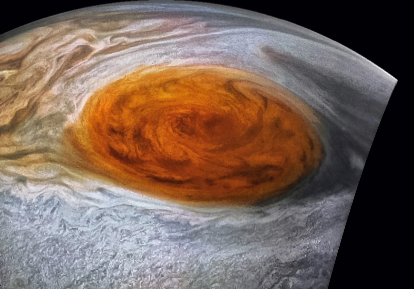 Juno reveals stunning images of Jupiter's Great Red Spot