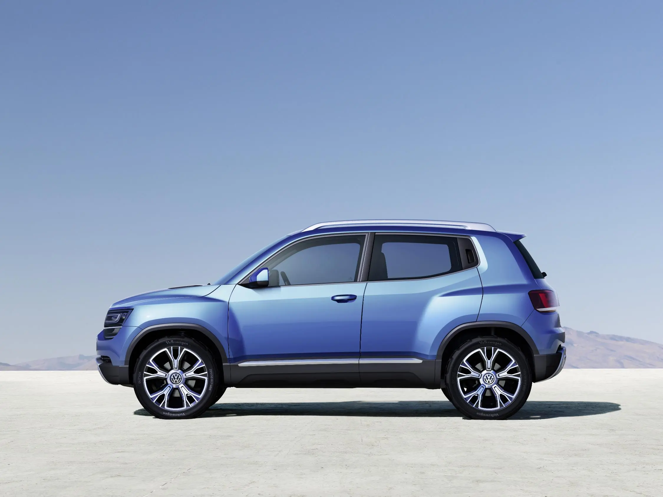 The Volkswagen Taigun compact SUV concept side view