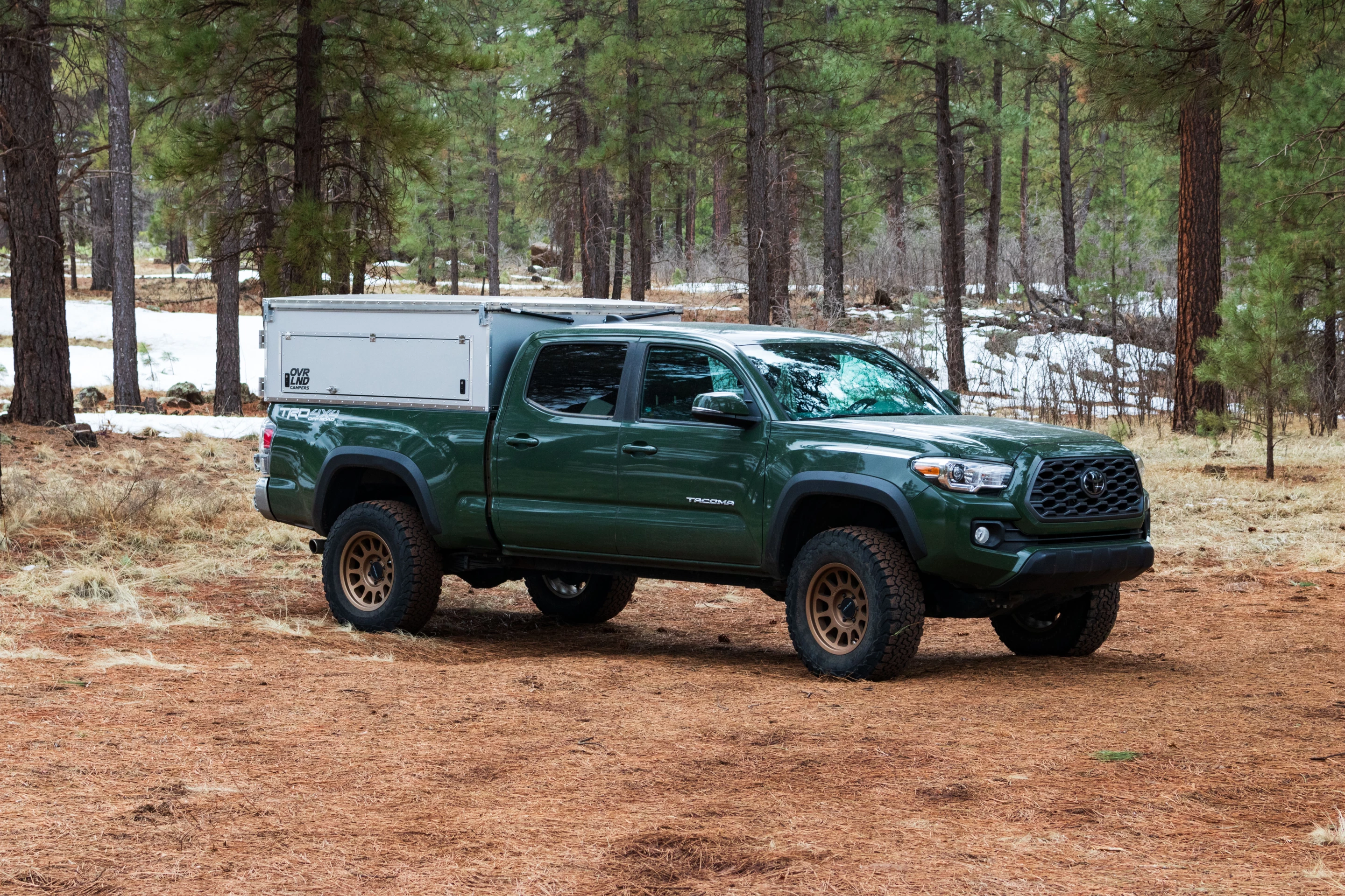 The Ovrlnd Bivy offers a little less standing height than the company's cab-over topper but that's so it doesn't have to stand das high when packed for. travel
