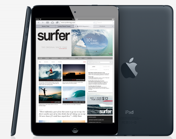 The iPad features black/slate and white/silver colors - just like the iPhone 5