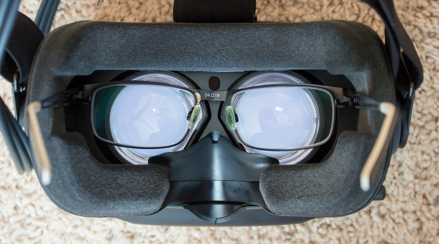 The Vive's lenses slide forwards to better accommodate glasses wearers