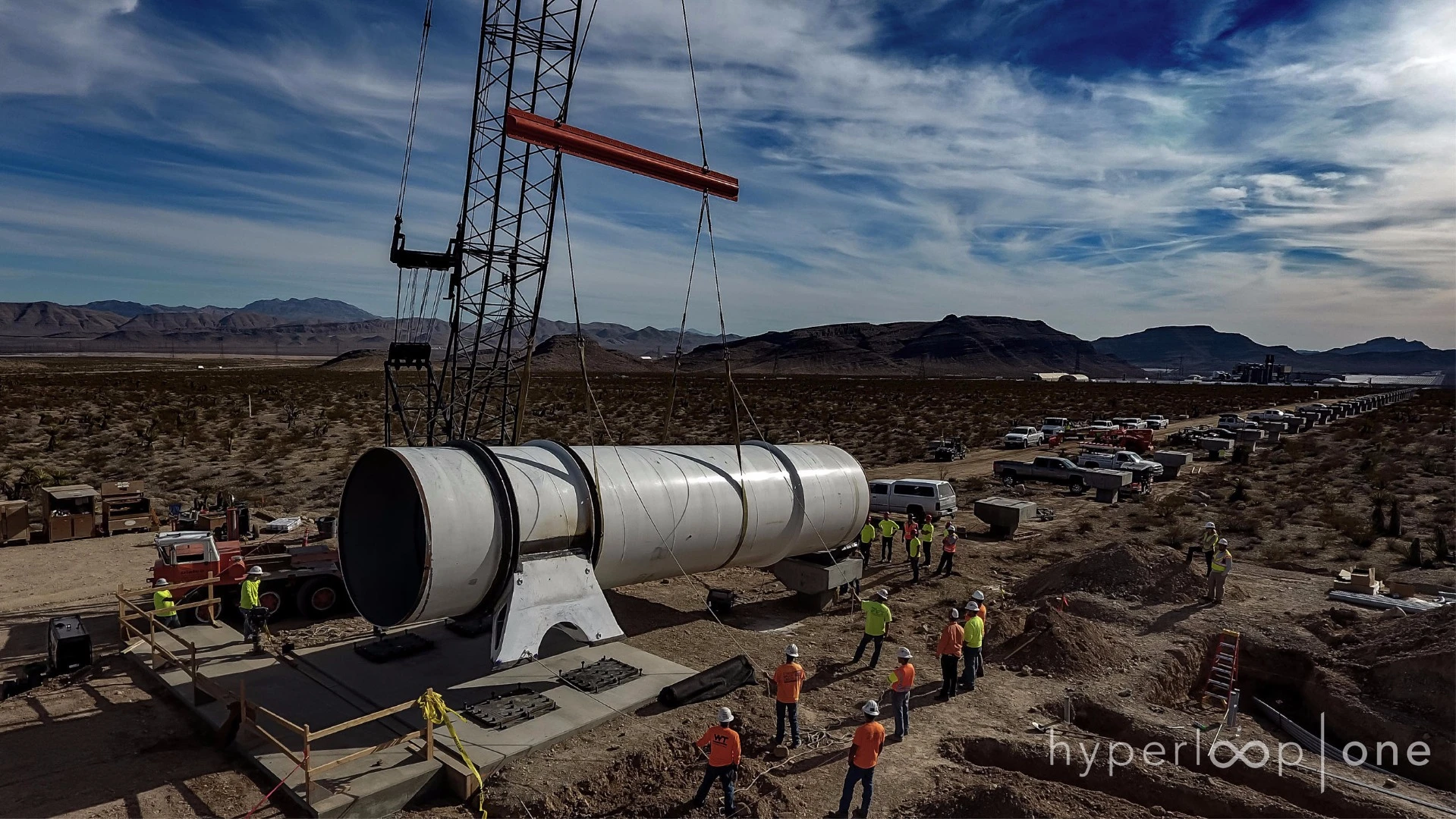 The Hyperloop One test track under construction in Nevada