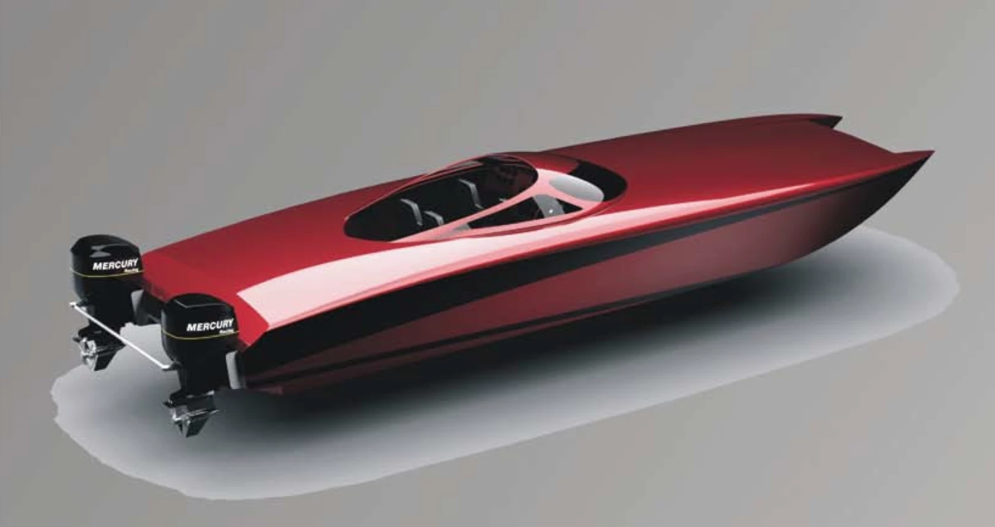The current 105 mph Spire powerboat