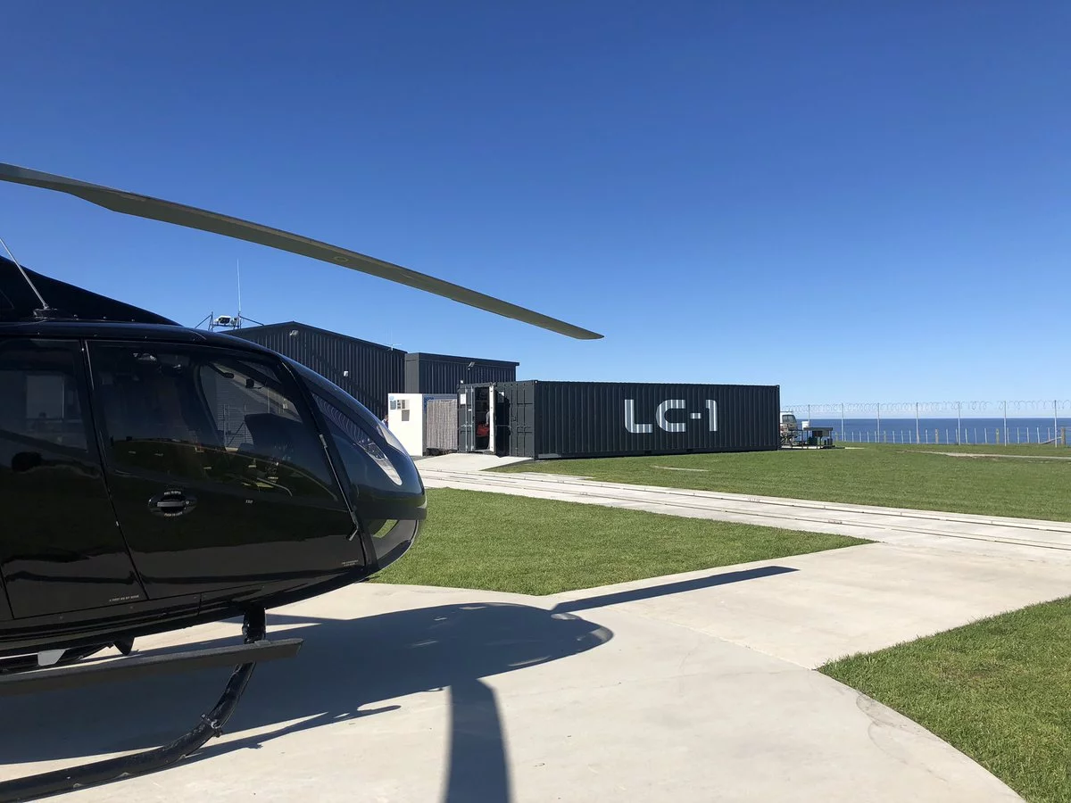 Outside the launch complex at Rocket Lab's base in Auckland