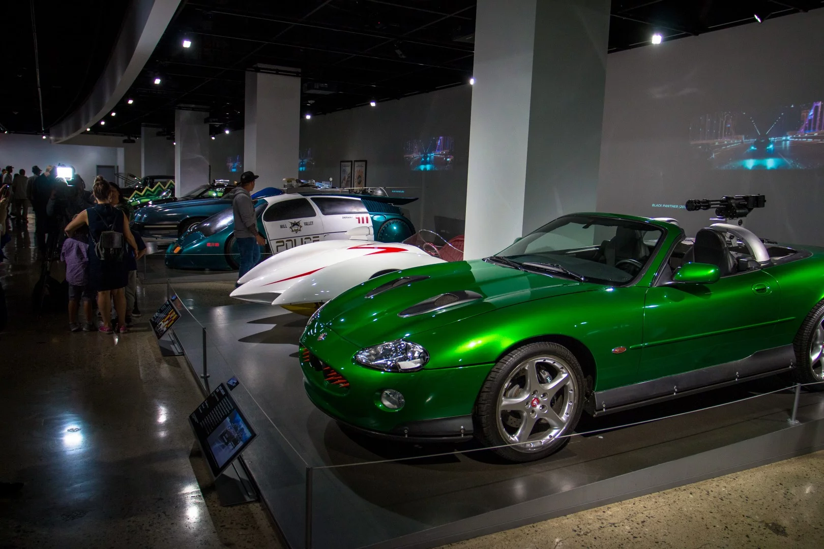 A selection of iconic movie cars from the Hollywood Dream Machines exhibition