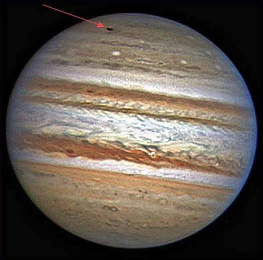 Photo of Jupiter taken July 19.2009 by Anthony Wesley, an Australian amateur astronomer, of the scar left by the impact of an asteroid hitting the planet (Photo: Anthony Wesley)