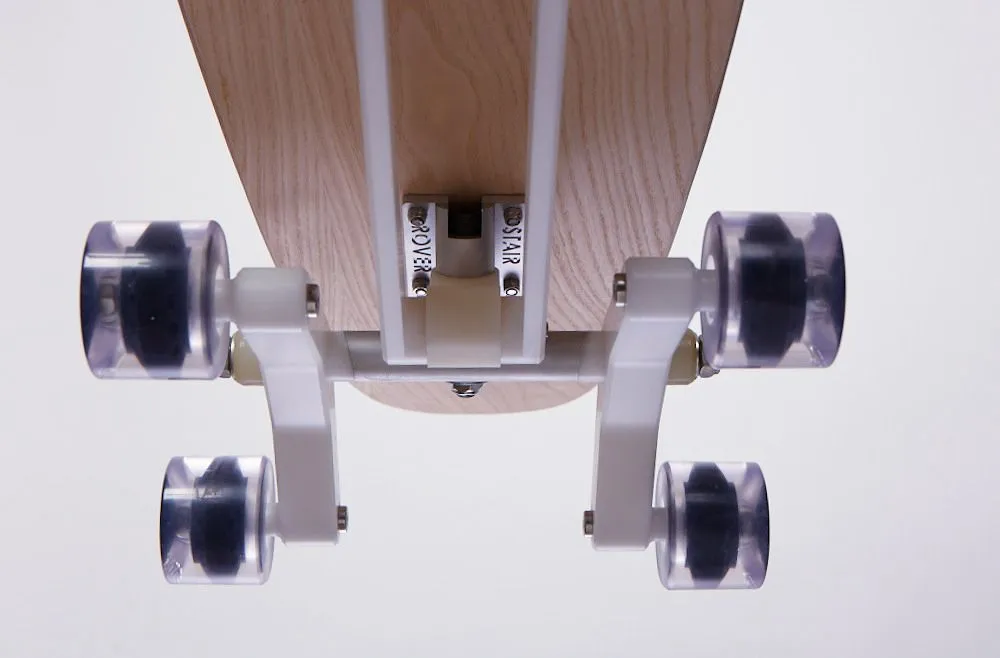 A close-up view of the wheels