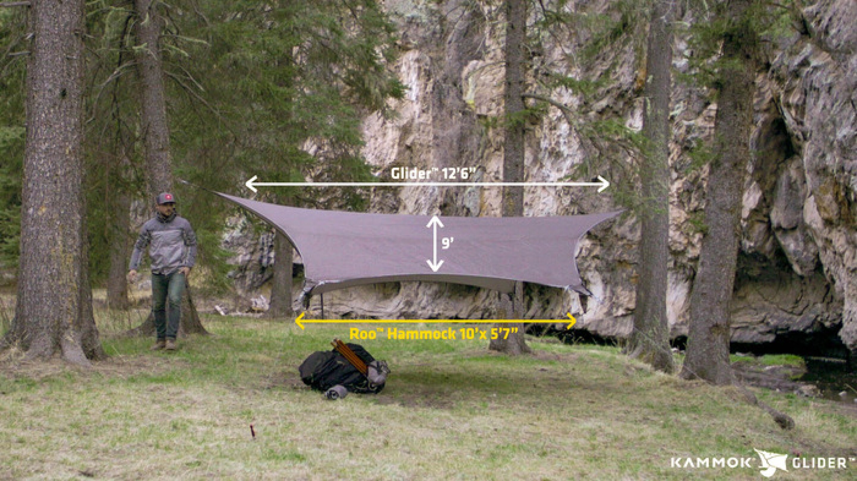 Kammok tarp collects rainwater for drinking