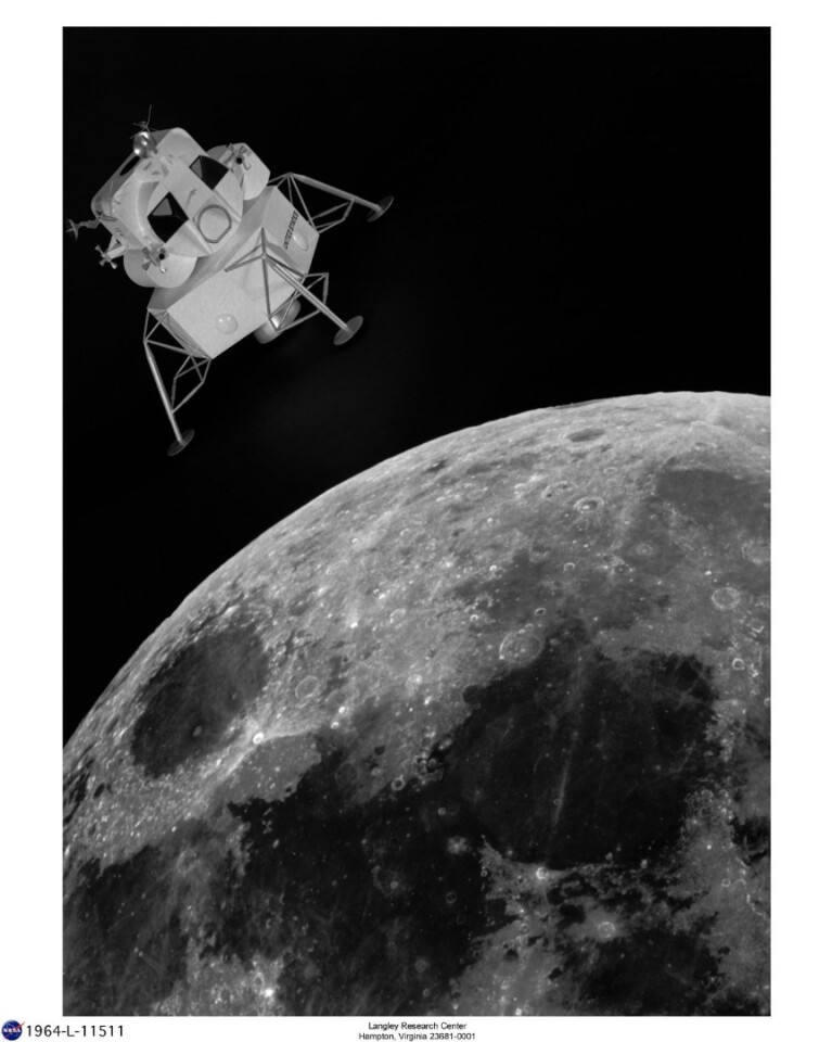 A model of an early version of the Lunar Module