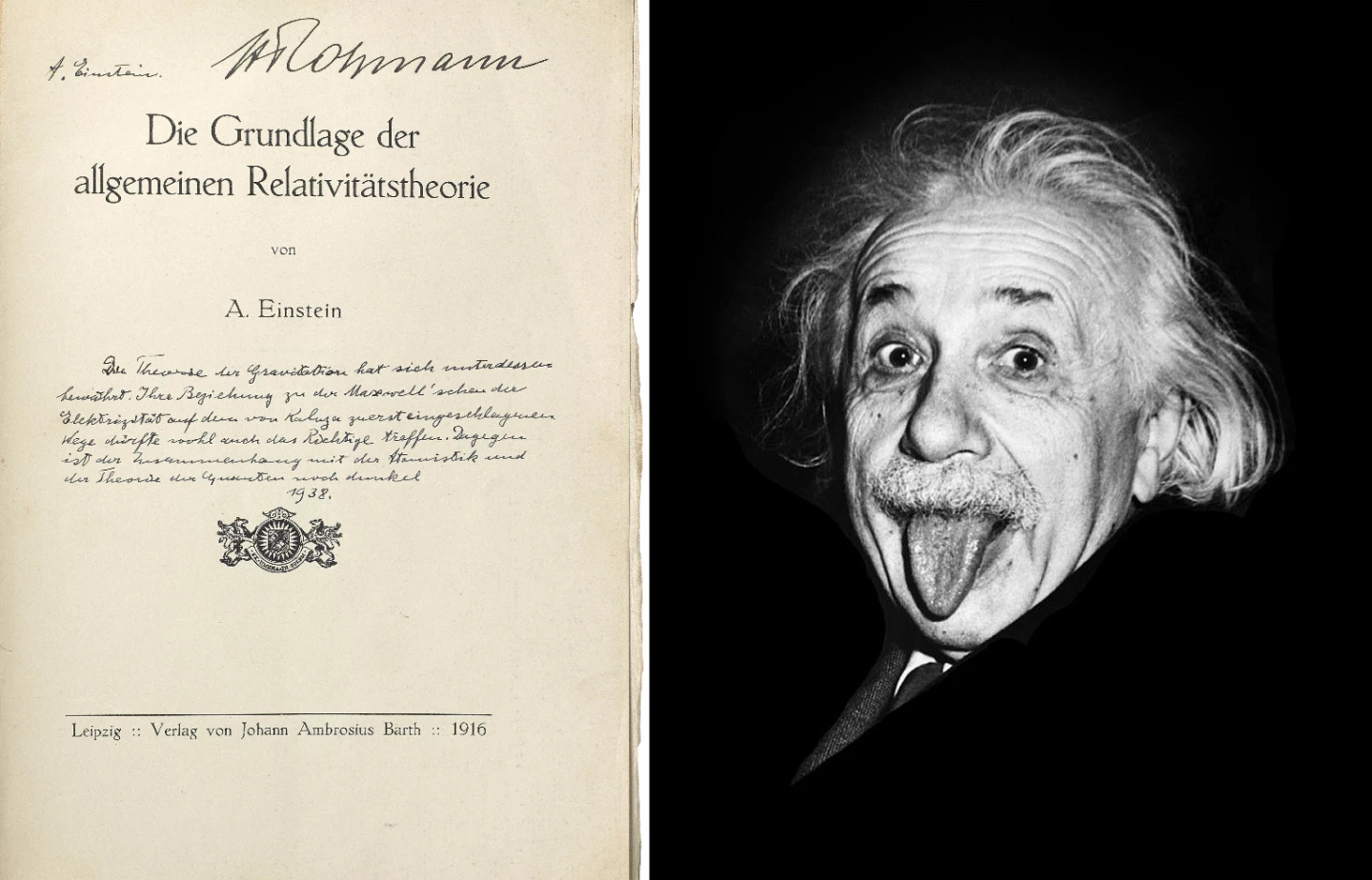 We've written lots about the power of Albert Einstein on the auction block and as one of the top five dead celebrity earners, and his personal brand is up there with Marilyn Monroe, Steve McQueen, John Lennon and Michael Jackson as a multiplier of value and he's the most prominent (indeed, the only) scientist to appear in our auctions research. Bonhams sold a first edition monograph issue of the General Theory of Relativity on 7 December, 2016 for $125,000. The paper contains an important inscition by Einstein grappling with Unified Field Theory and the title-page is signed by Einstein in the upper left and inscribed by him below his printed name and dated 1938. Halsted Vander Poel purchased this signed offprint at auction as a young man and shortly thereafter must have asked Einstein to inscribe the book during one of his New York visits. Fortune favors the bold, and Vander Poel acquired a truly landmark item when he asked for the inscription.