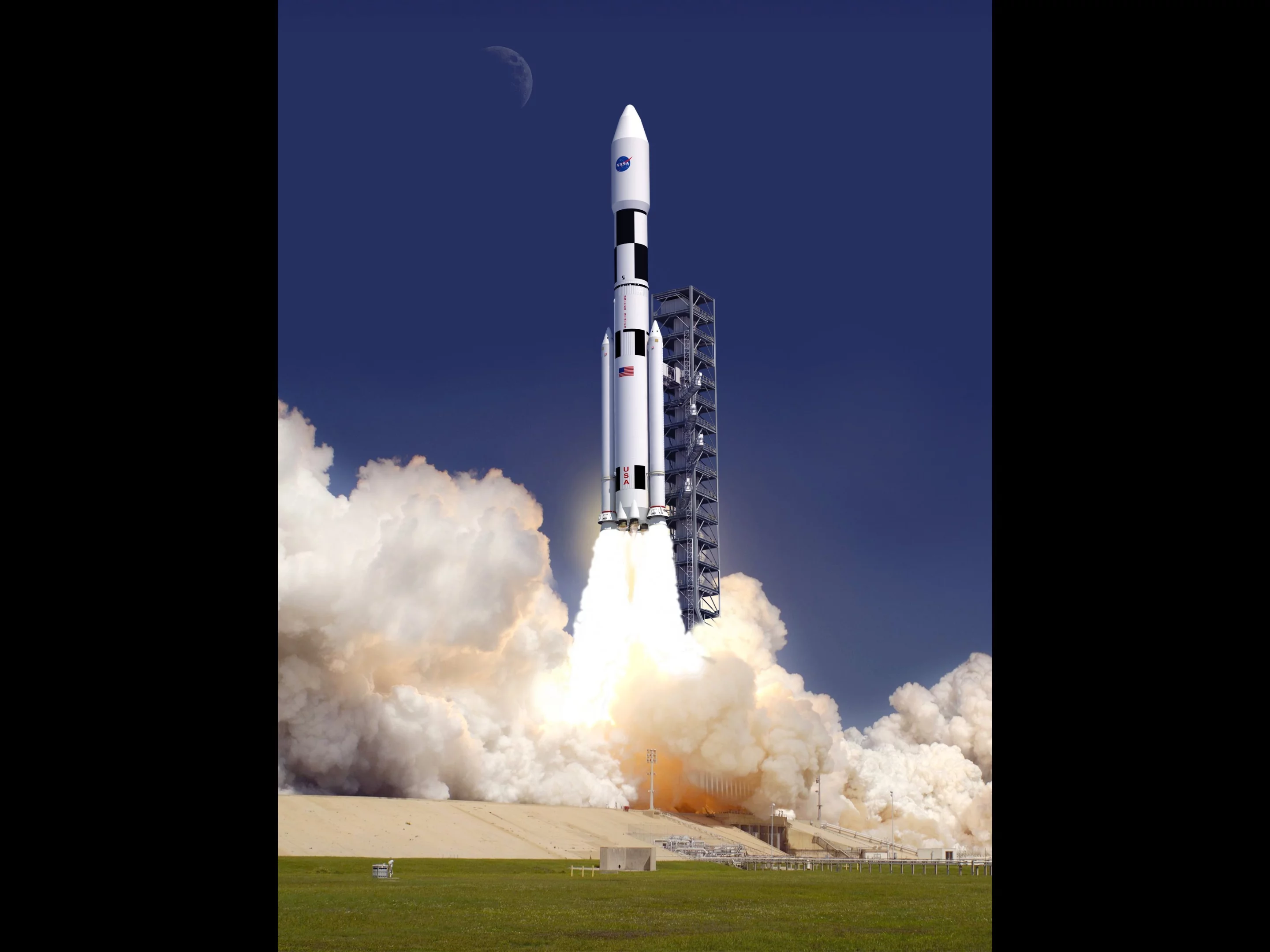 Artist's concept of the SLS on launching (Image: NASA)