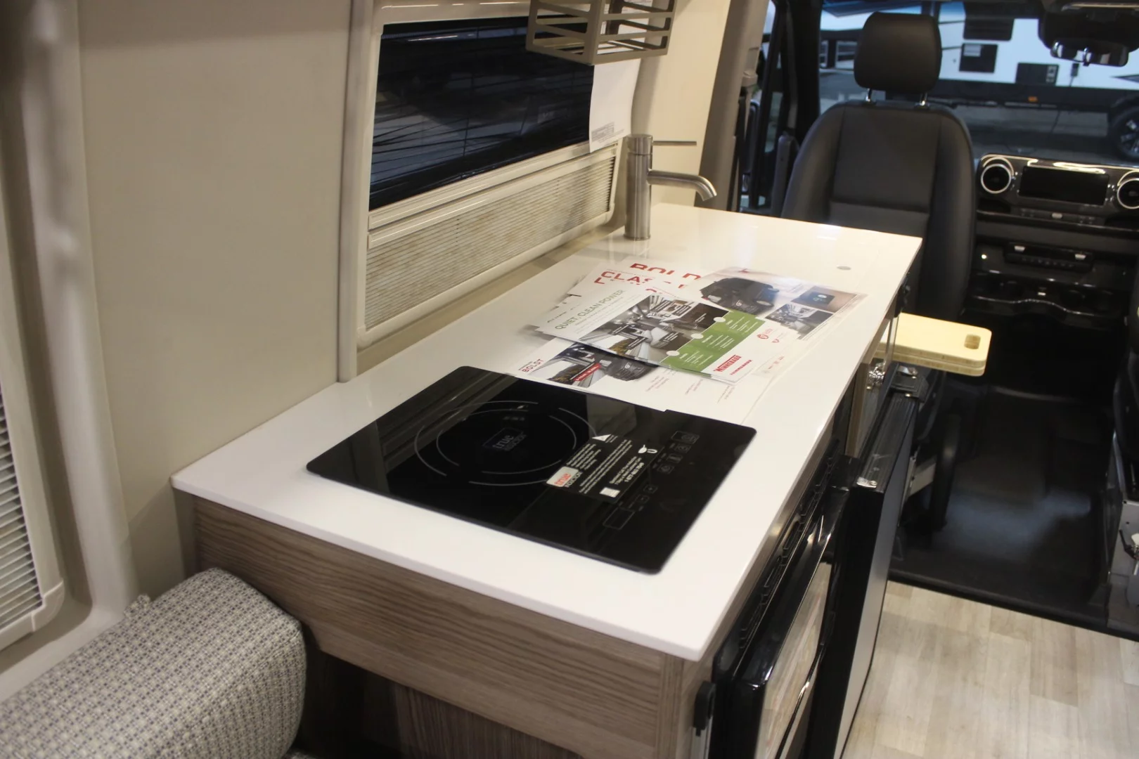 Beyond its driver-side location and microwave/convection oven combo, the KL kitchen block looks largely the same as the BL kitchen