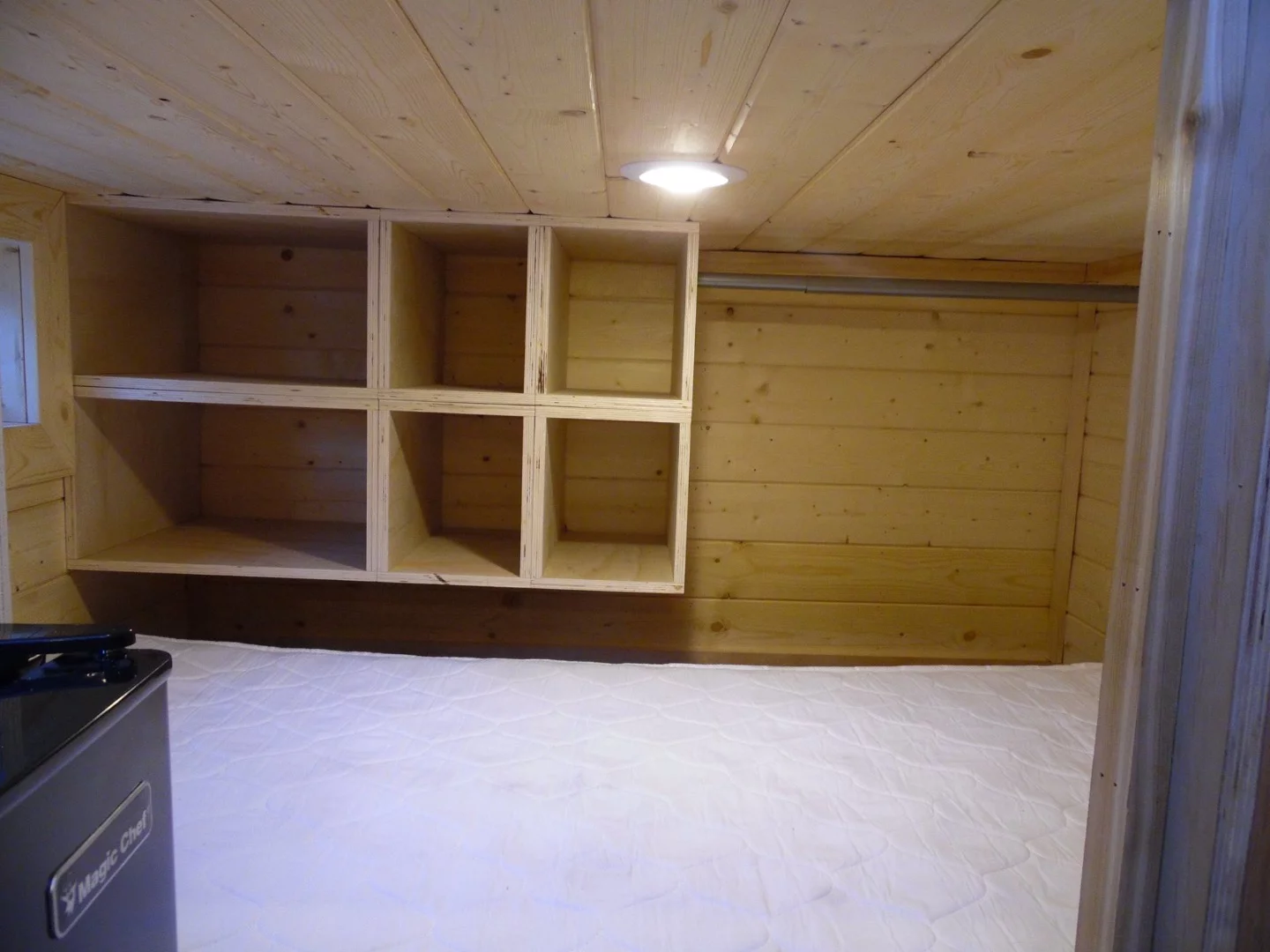 Each bed includes some storage space