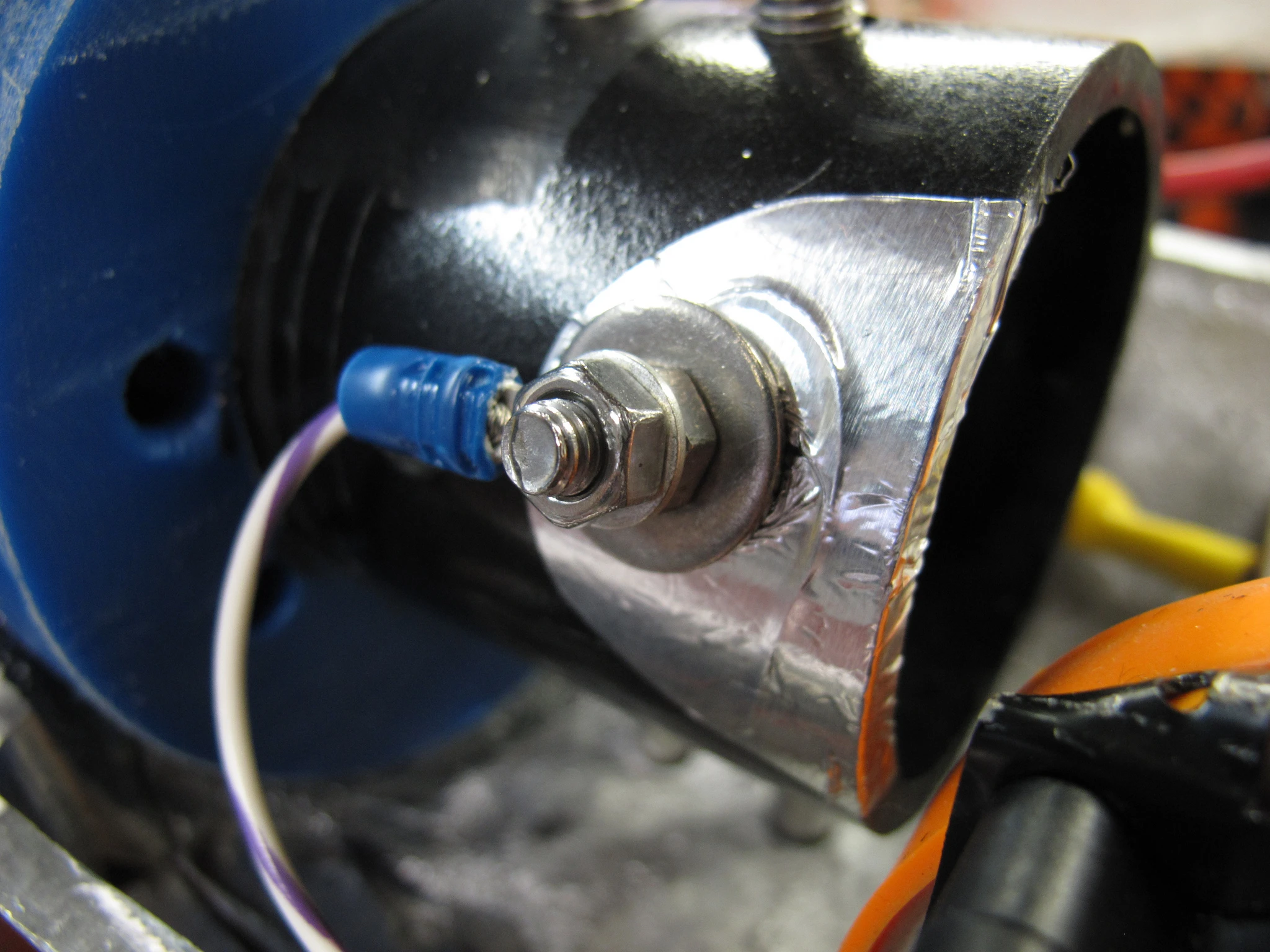 Close up of the termination for the secondary coil