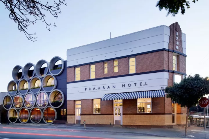 The newly renovated Prahran Hotel features the clever use of recycled concrete pipes