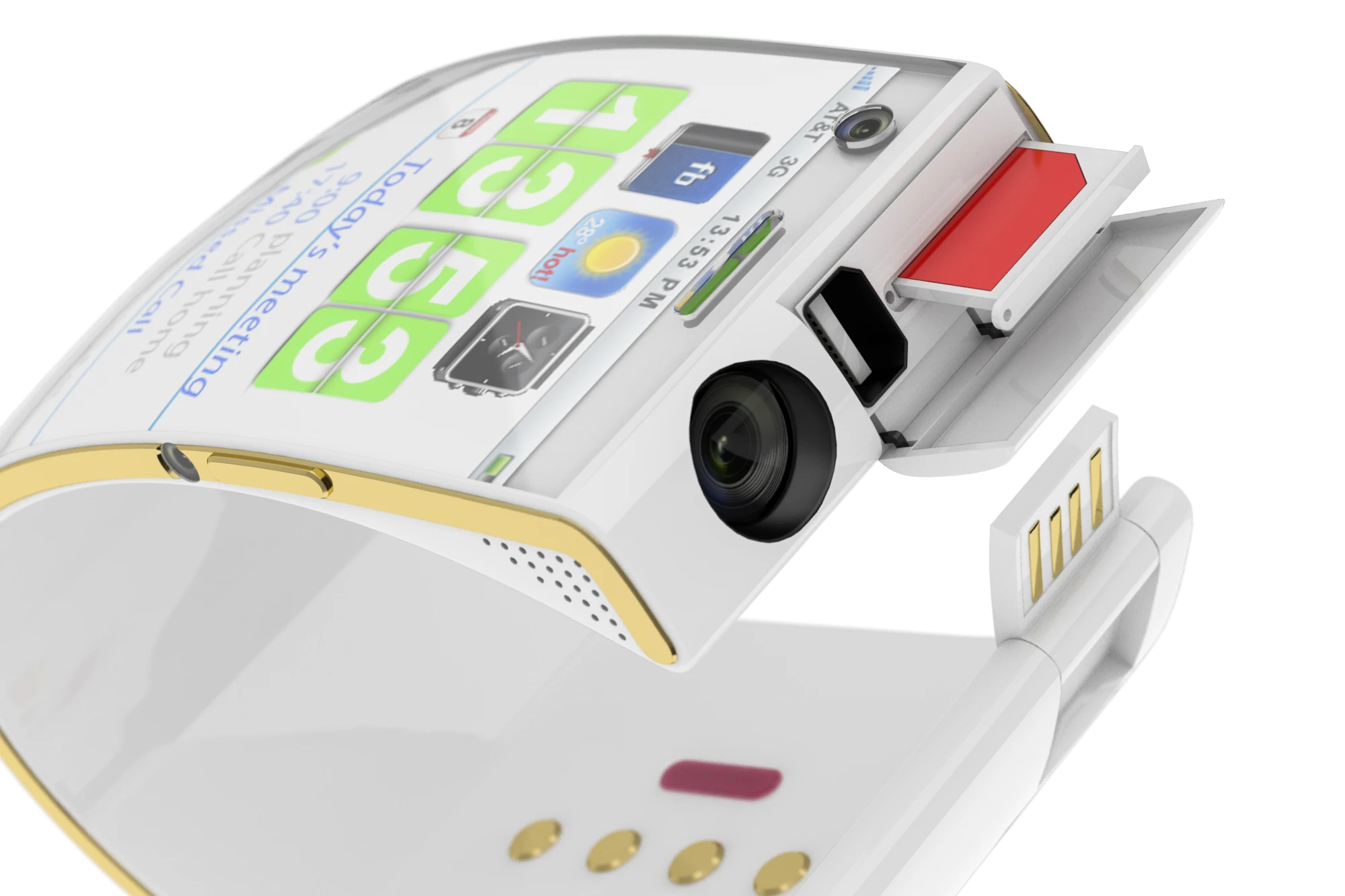 The Smile has three cameras, a front-facing webcam, a 12-megapixel snapper and a side-mounted scanner/reader