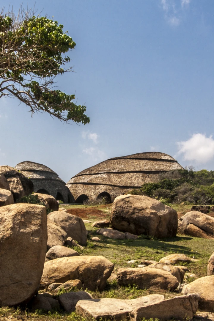 The Wild Coast Tented Lodge in Sri Lanka earned a Special prize for an Exterior in the restaurants category at the 2018 Prix Versailles World Architecture Awards