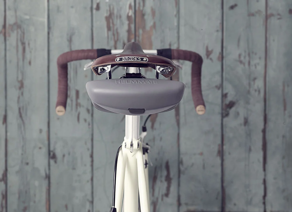 The HelmMate remains relatively unobtrusive when not in use – as long as you weren't planning on mounting anything else underneath your saddle