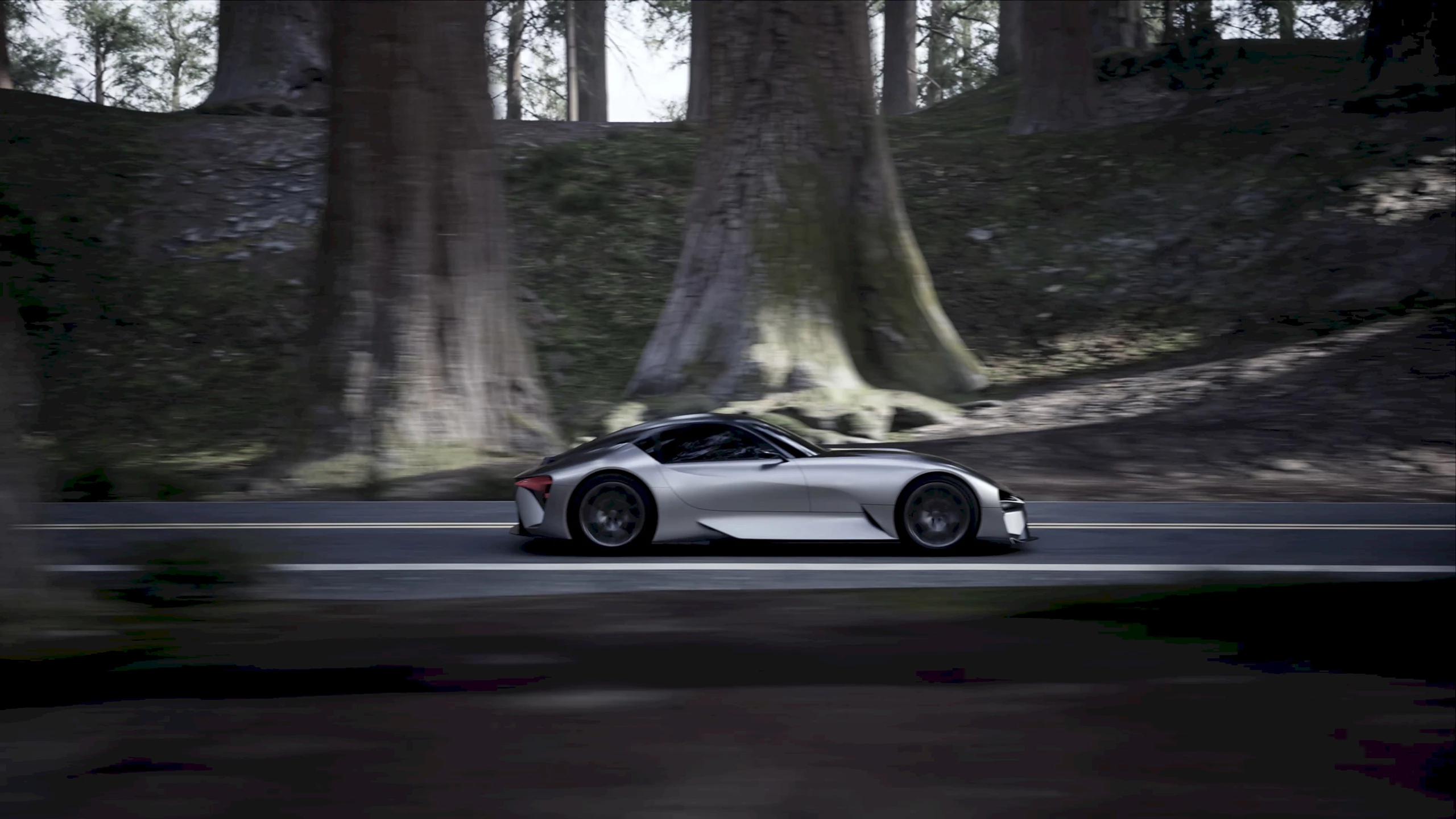 The BEV Sport flashes some dramatic proportions, with a compact cabin, fast-dropping roofline and long, curvaceous hood