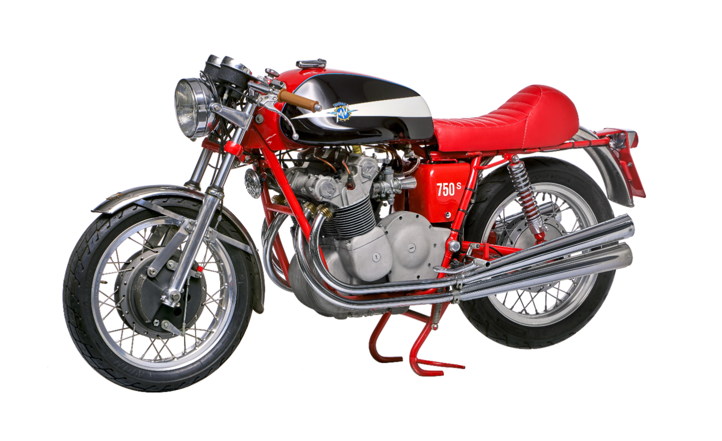 The world record price at auction for one of MV Agusta's most famous roadgoing motorcycle is held by Bonhams, and was set in the Spring Stafford Sale in April, 2014, at US$143,661 (sold for £85,500). Just 401 MV Agusta 750S motorcycles were made, and this bike had a complete engine rebuild 3,283 kilometres prior to the auction, so while a $100,000 motorcycle cannot be considered cheap, it was still a 'good buy.' Sold for $96,800 (£73,600) Auction Description