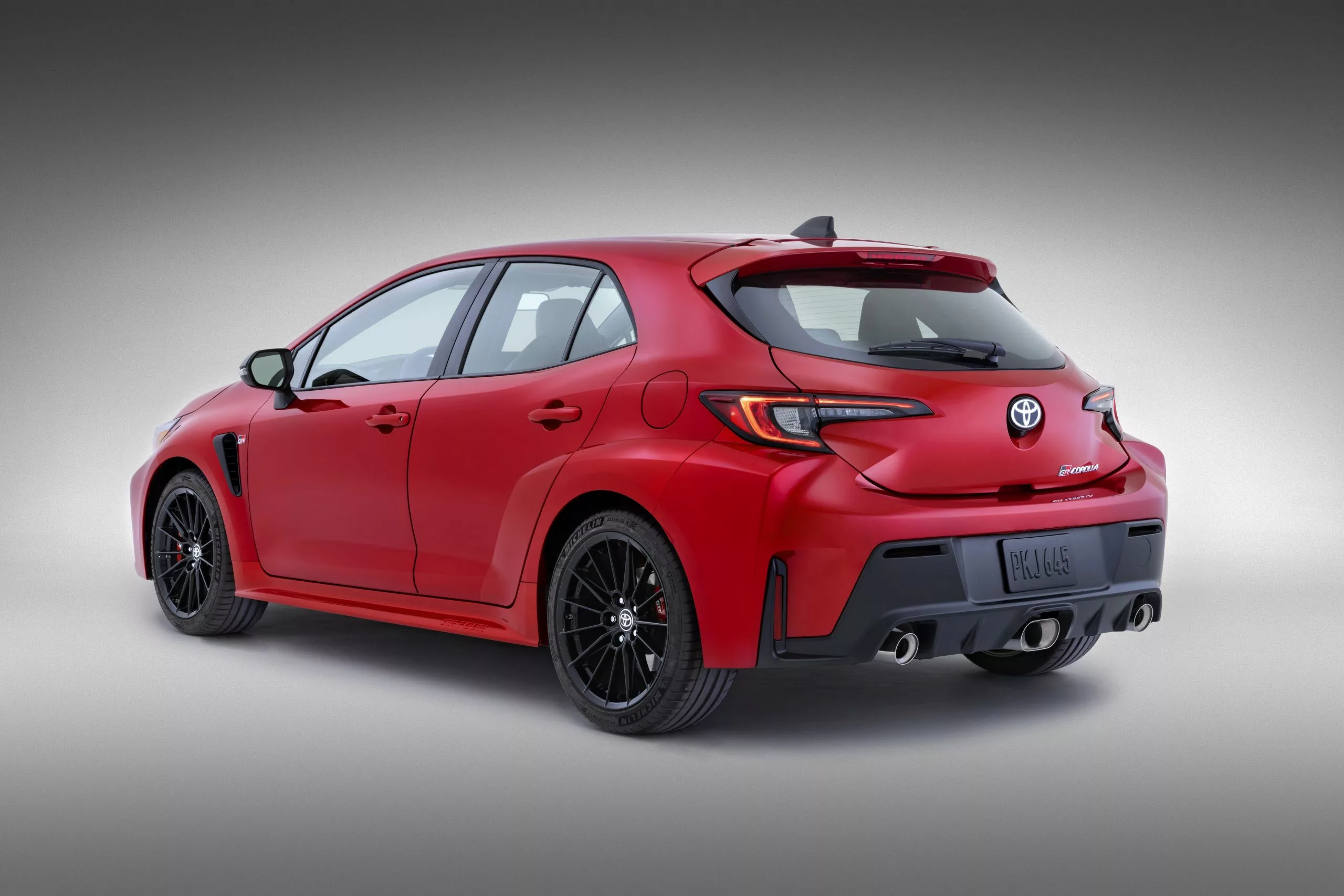 The rear fender of the GR Corolla looks slightly more aggressive when compared to the standard Corolla model