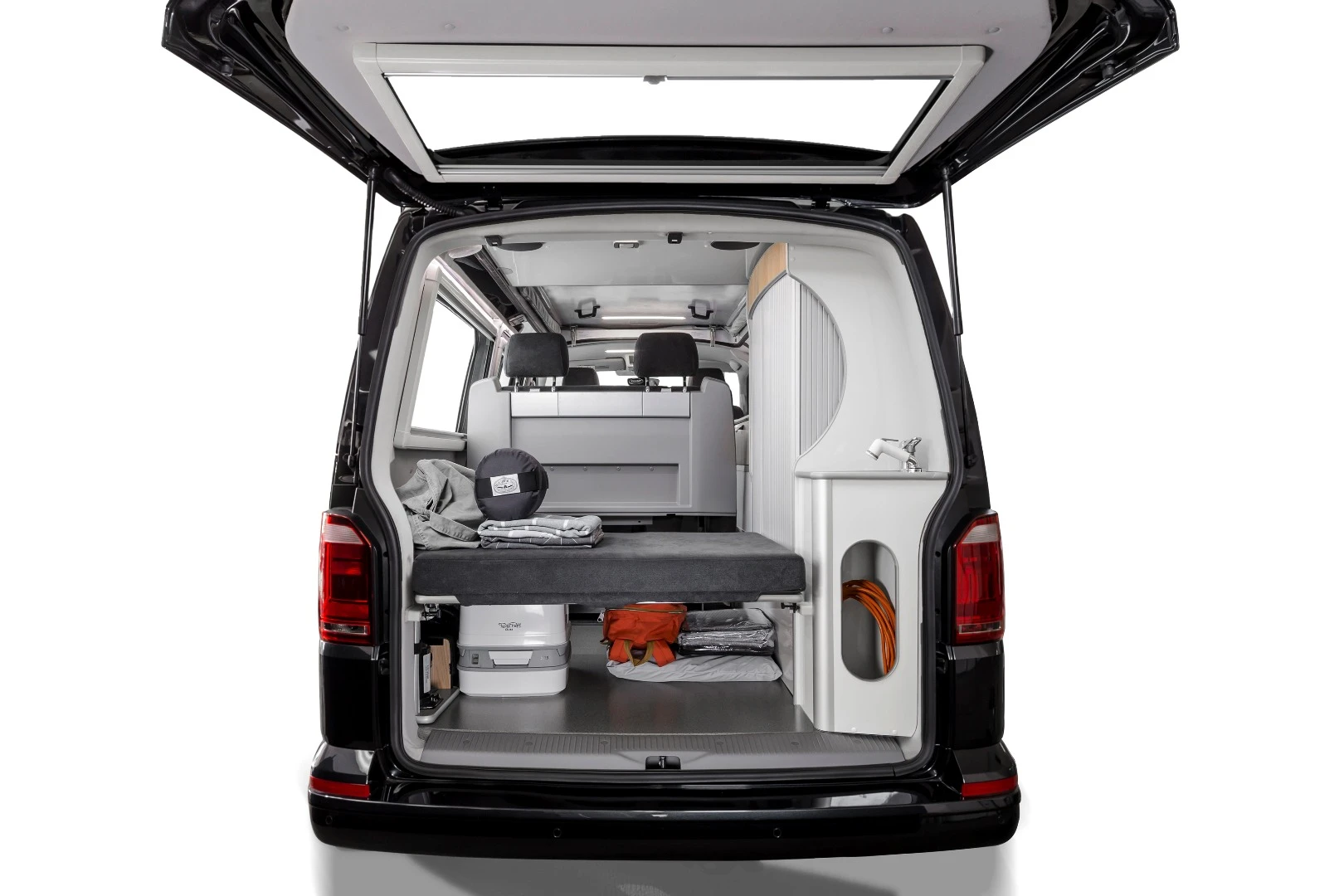 The bed platform can be removed for added cargo space