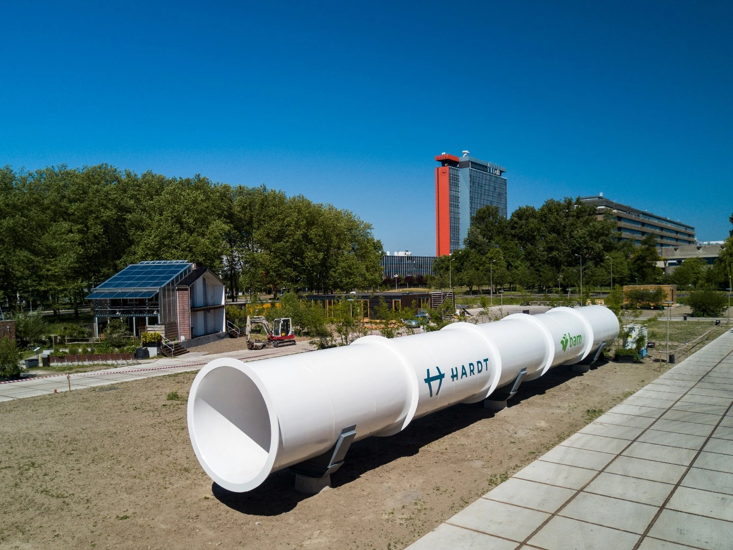 The test facility is the first in a series that the company plans to connect into the first Hyperloop route