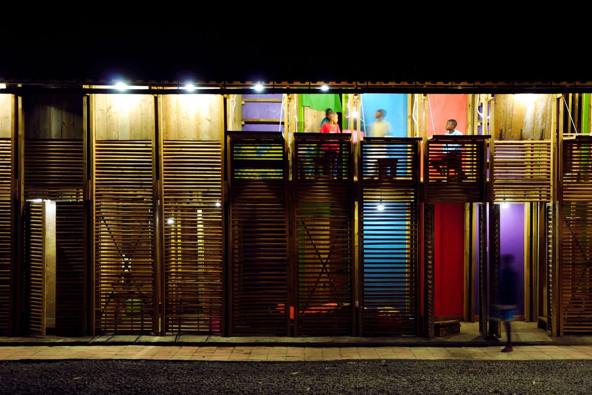 The finished building is colorful and fun (Photo: Odysseas Mourtzouchos)