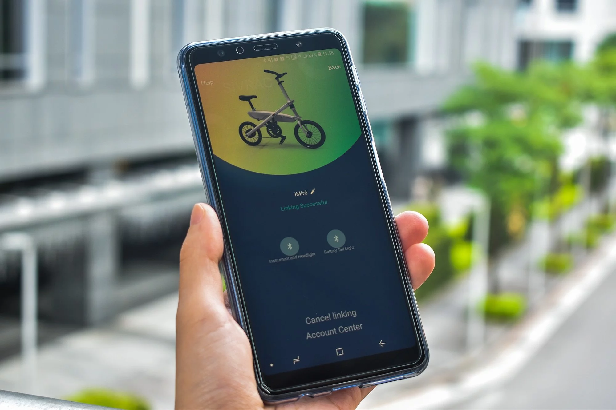 The e-bike can be paired to a smartphone running a companion app
