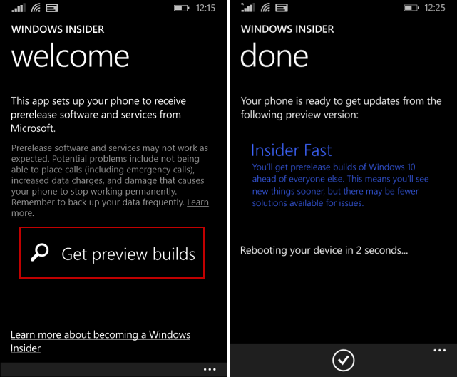 Set your phone up to get new builds