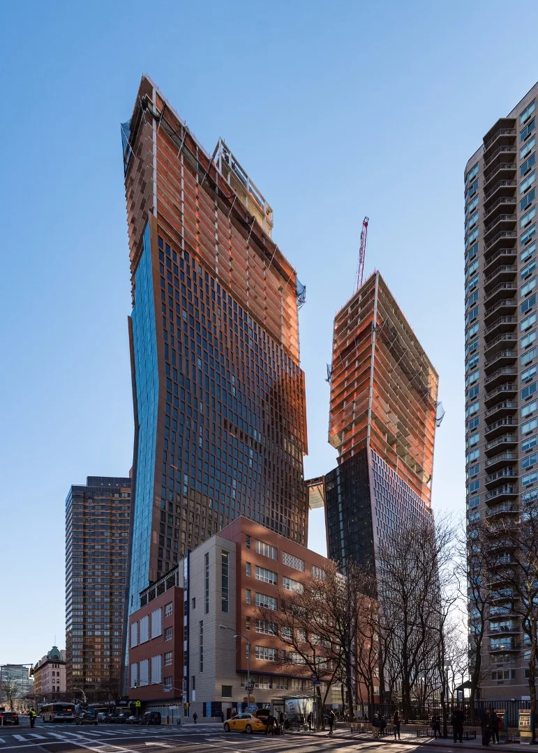 The copper panels each measure 10.25 x 5.9 ft (3.1 x 1.8 m)