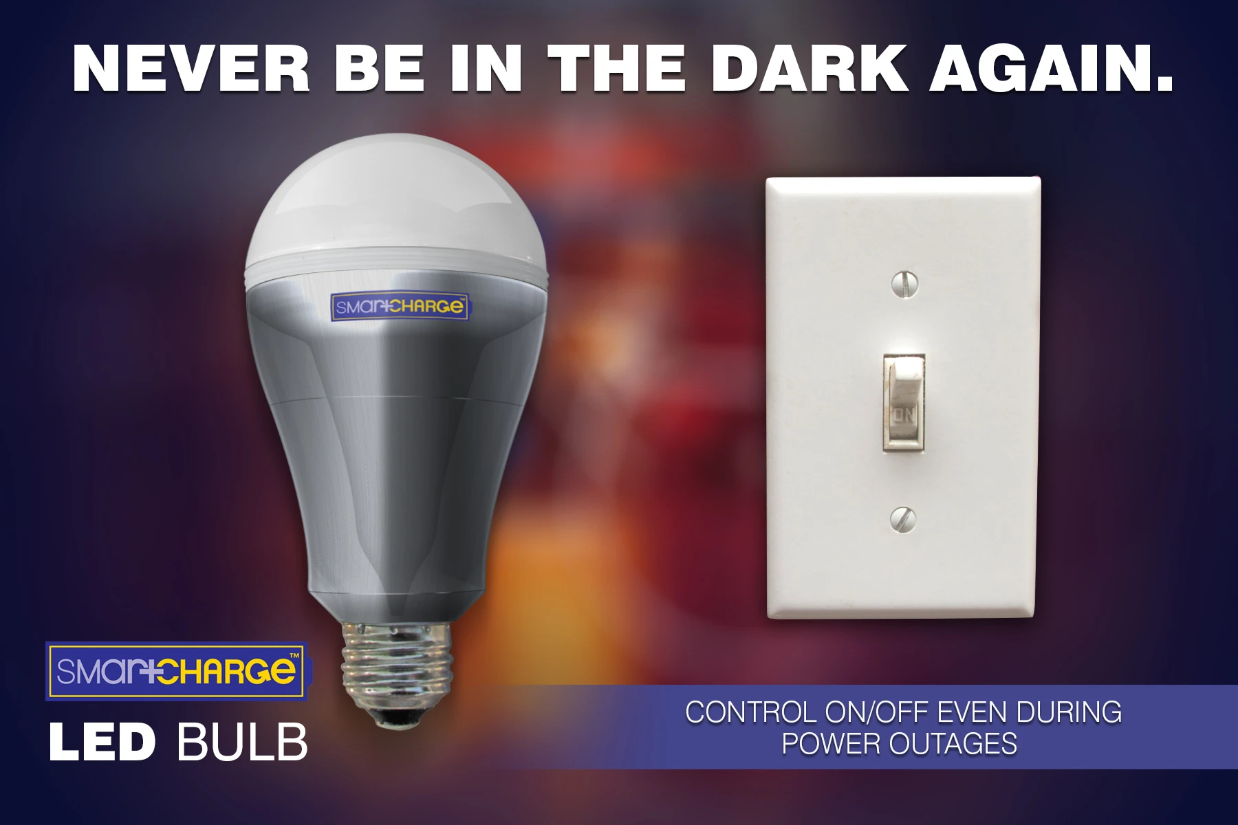 The SmartCharge LED bulb has been developed with the simple aim of ensuring that users are never left in the dark again