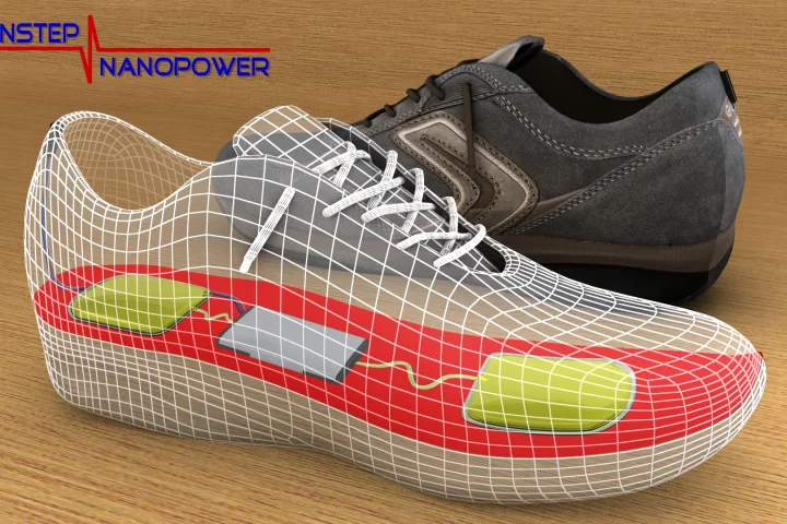 A new in-shoe device is designed to harvest the energy that is created by walking, and store it for use in mobile electronic devices