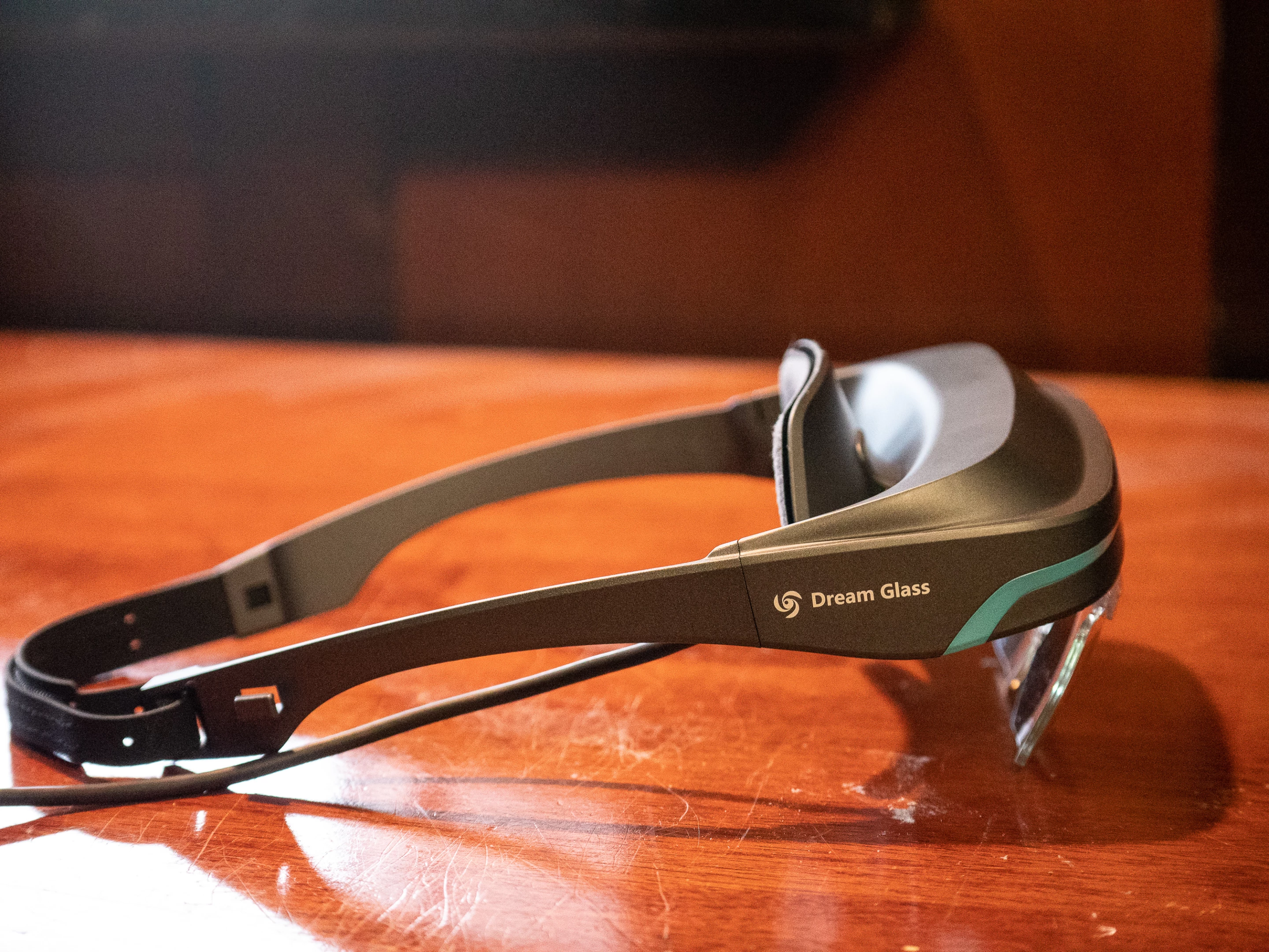 A firm pad and rear strap holds the Dreamglass on your head