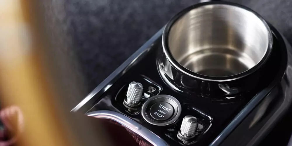 The luxuries in the Mini by David Brown Automotive extend to include, wait for it, a cupholder