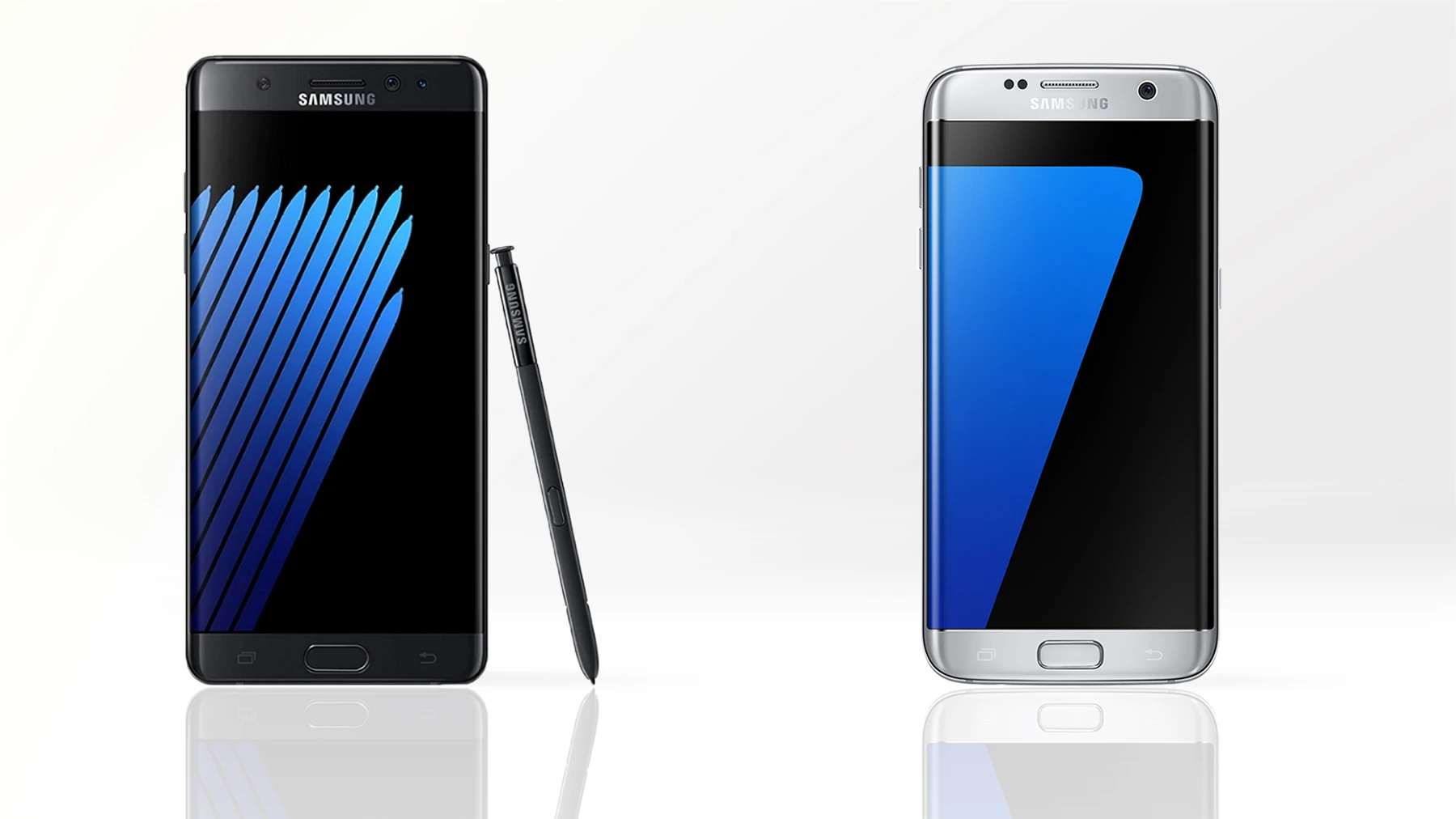 New Atlas compares the features and specs of the Galaxy Note 7 (left) and the Galaxy S7 edge