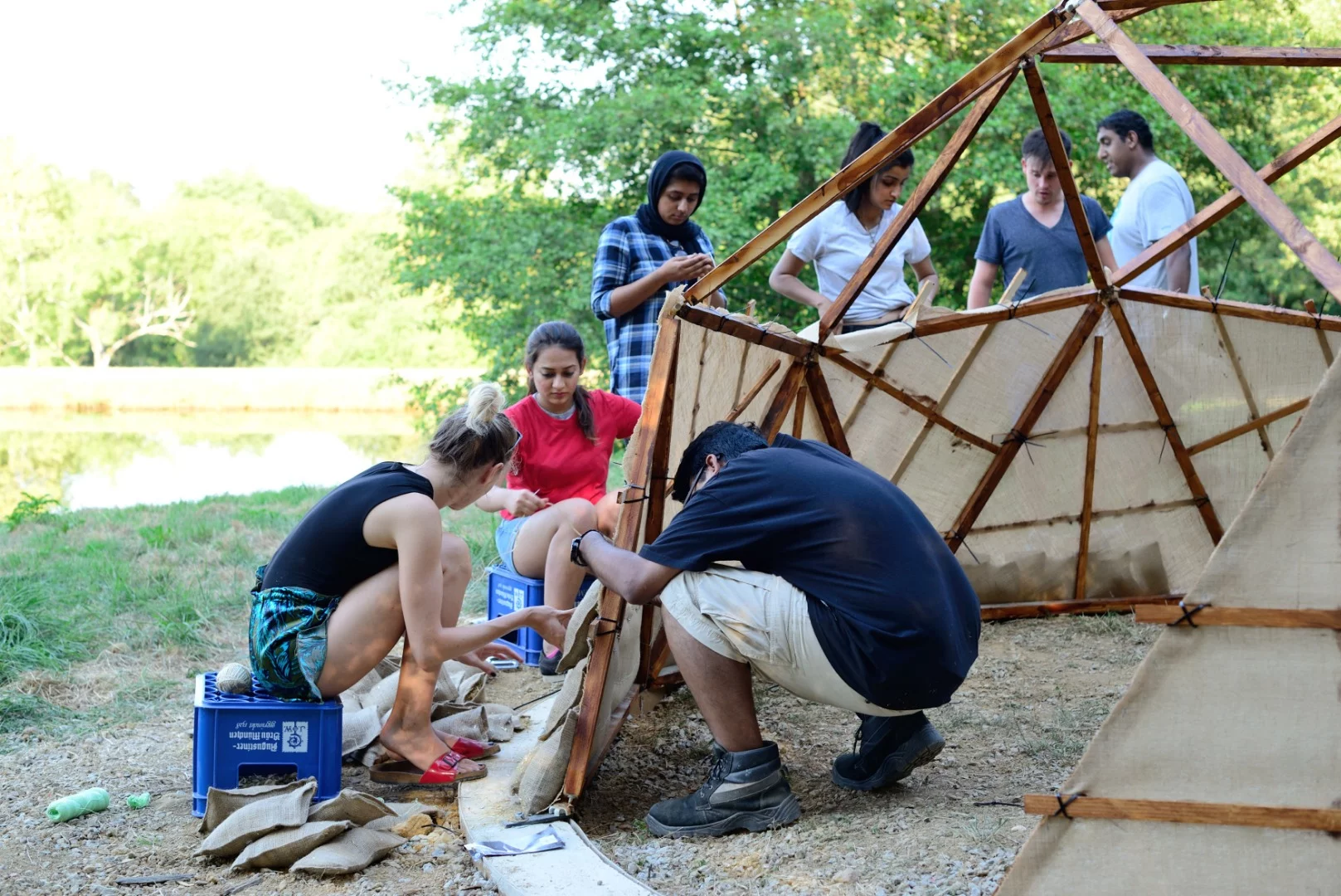 Workers toil away at Domaine de Boisbuchet