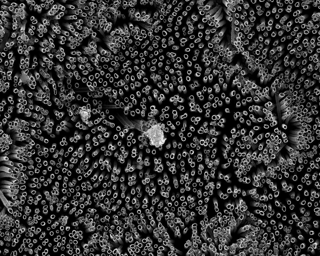 While different types of surfaces have been trialled in lab tests, the surface texture and chemistry of fluorinated nanotubes was found to produce the lowest level of platelet adhesion