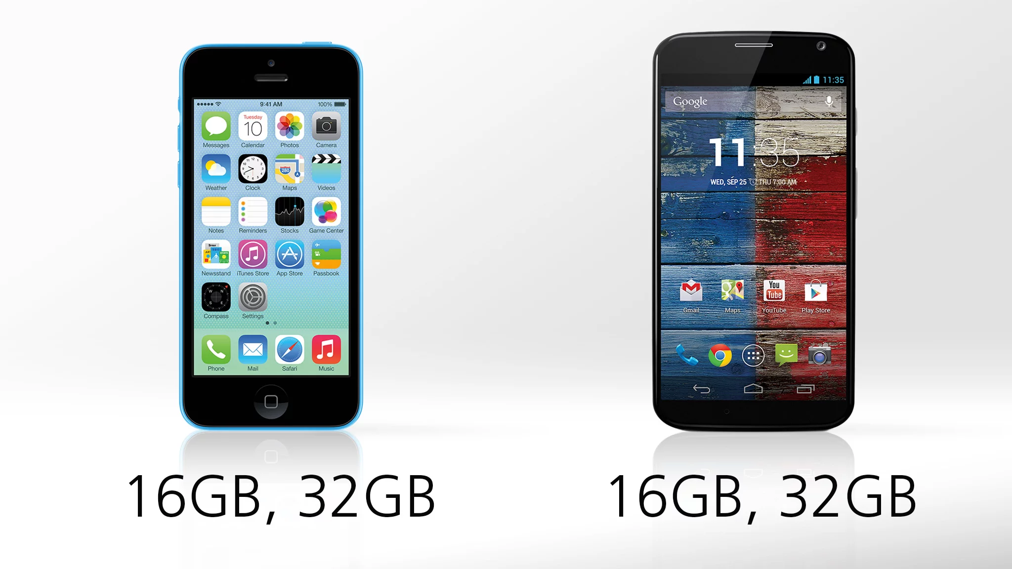 Both phones are sold in 16 GB and 32 GB models